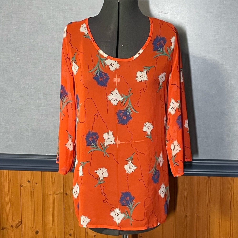 Blue Rain sheer open back blouse/coverup
